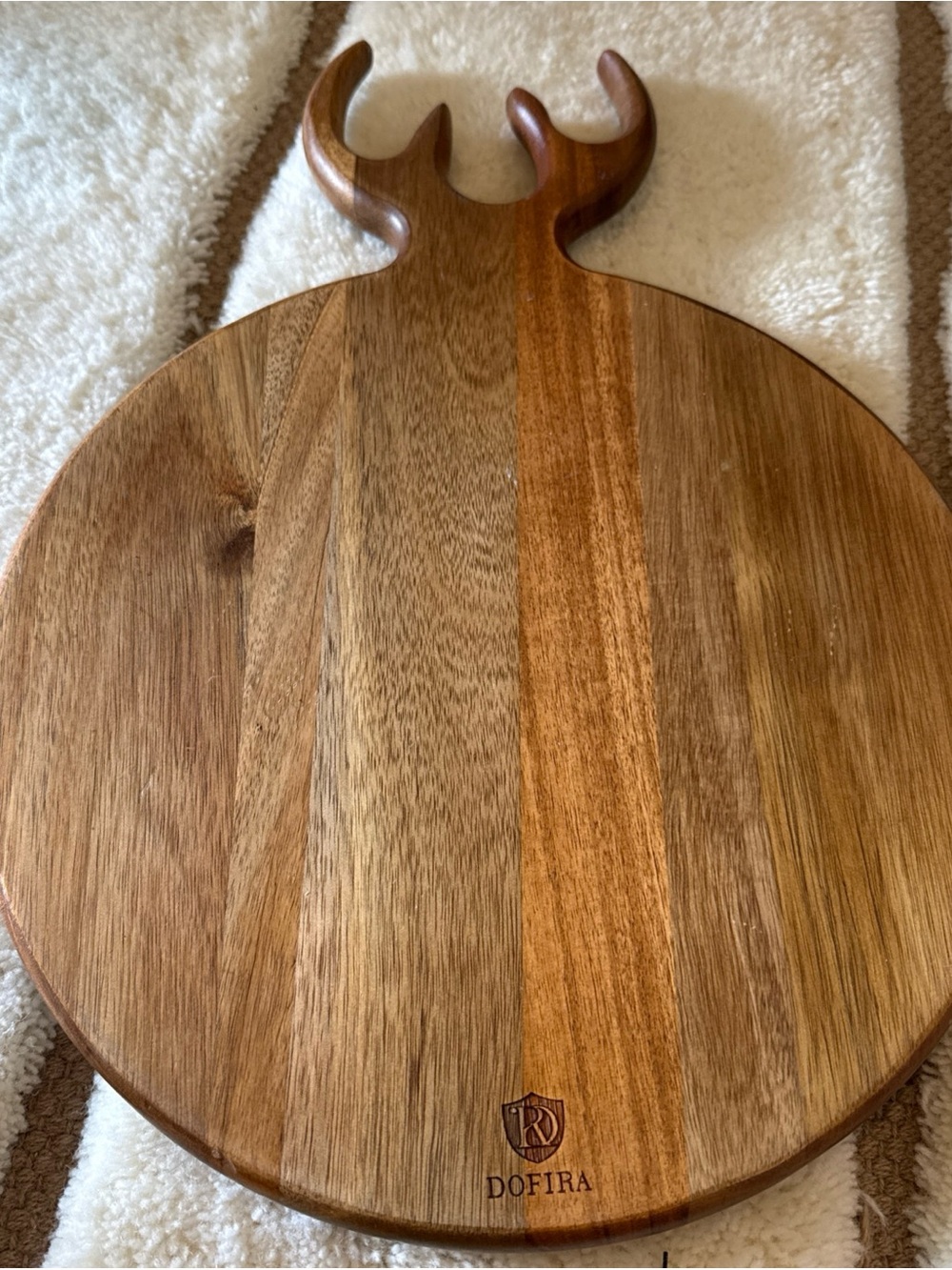 Dofira Forest Stag Serving Platter Antler Platter Charcuterie Board Acacia Wood